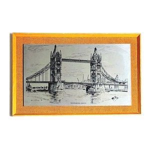 Omicways Signed Stainless Steel Etching Vintage Wye Bridge Hereford England 71